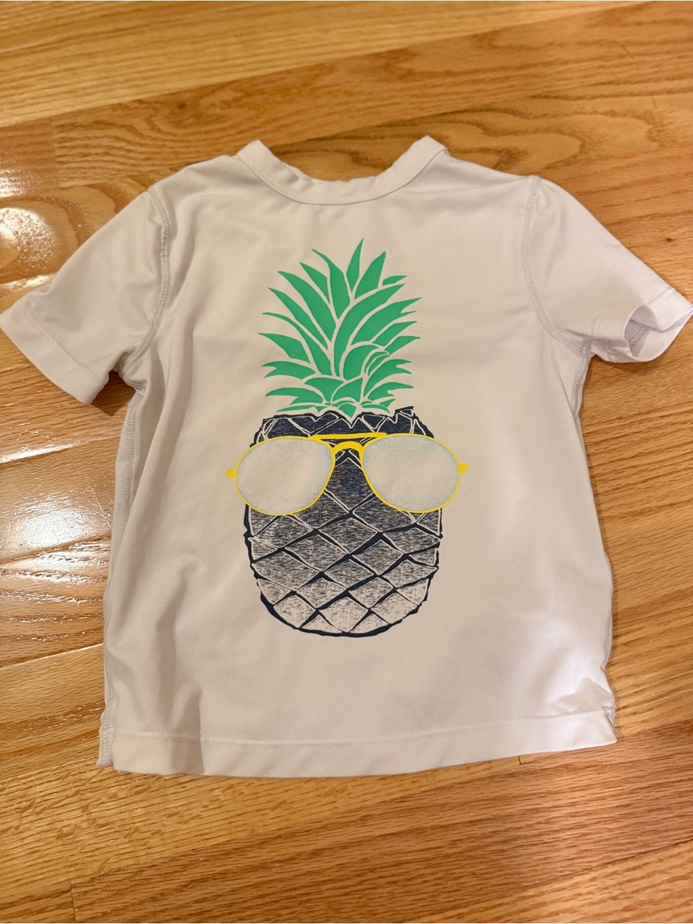 GAP Kids White Rashguard with Green Pineapple & Yellow Sunglasses